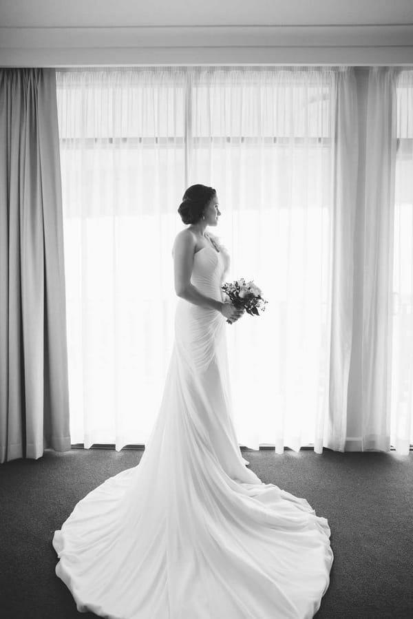 Bride in long dress