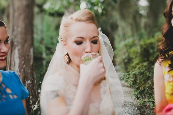 Bride drinking