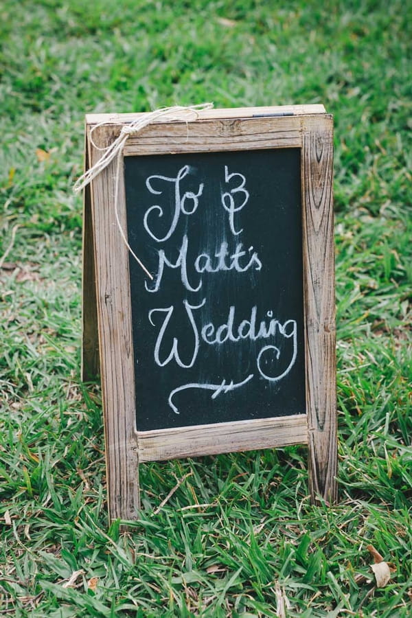 Chalkboard wedding sign