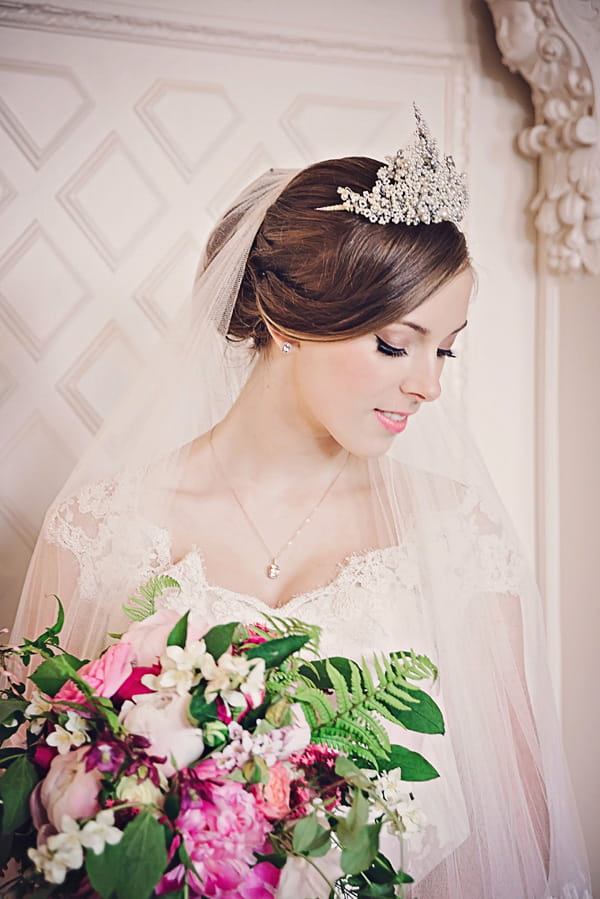 Bride holding bouquet