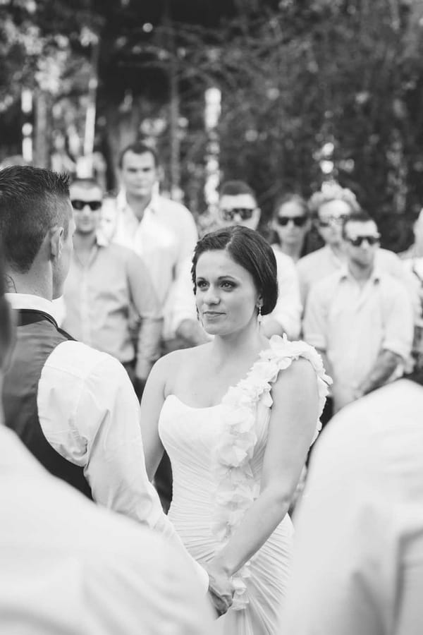 Bride in outdoor wedding ceremony