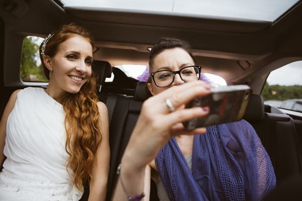 Brides in car