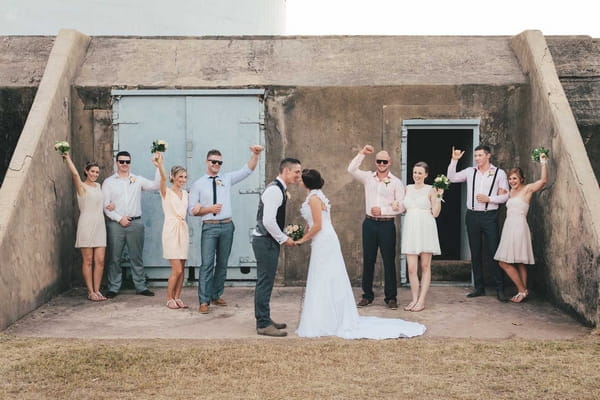 Bride and groom with bridal party