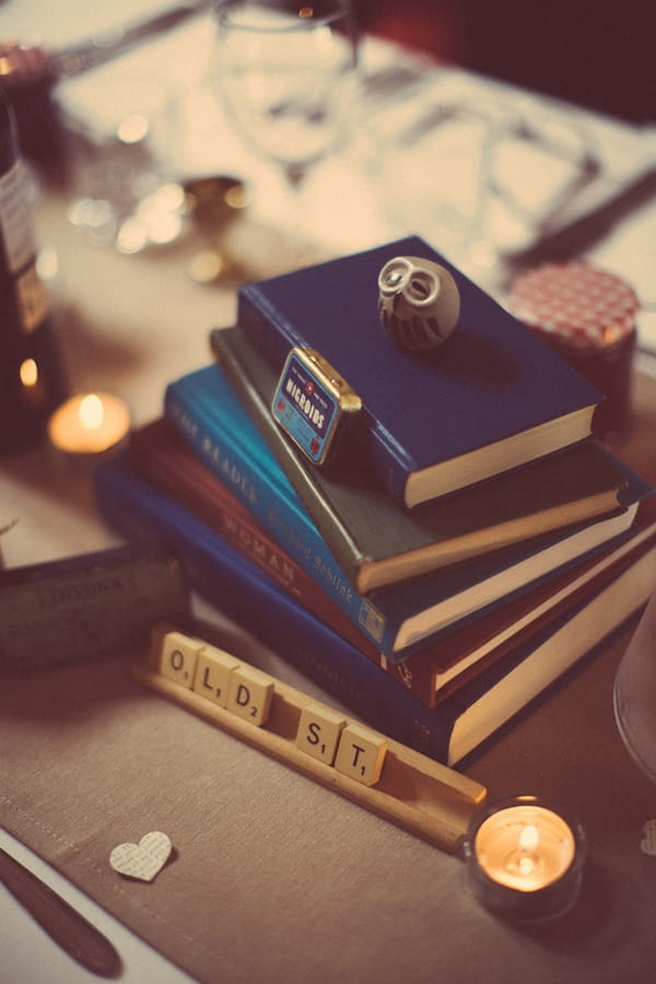 Books on wedding table