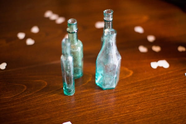 Small bottles on table