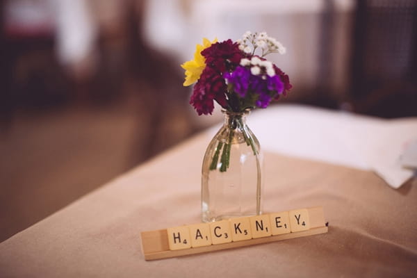 Hackney spelt with Scrabble letters
