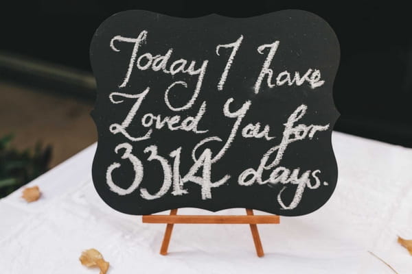 Today I have Loved You for 3314 Days sign