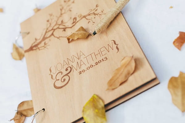 Wooden wedding guest book