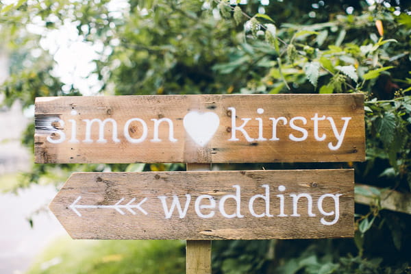 Wooden wedding sign