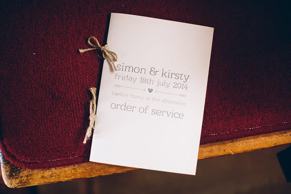 Wedding order of service