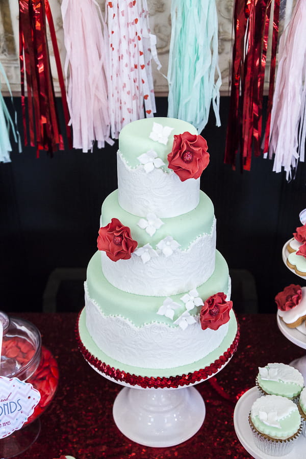 Mint green wedding cake