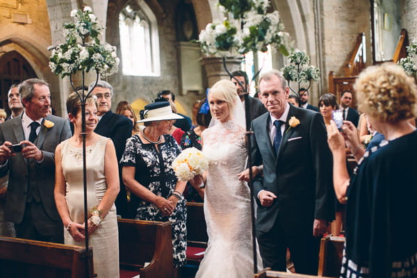 Father walking bride down the aisle