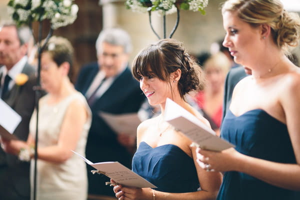 Bridesmaids singing hymn