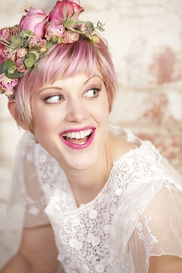 Bride with pink hair