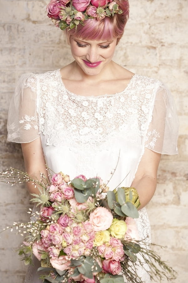 Bride holding bouquet