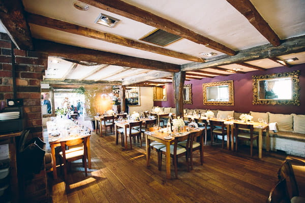 Wedding tables in The Punchbowl, Lapworth