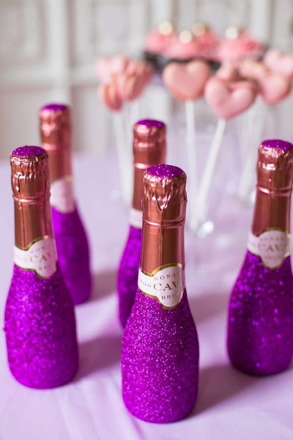 Purple Champagne bottles