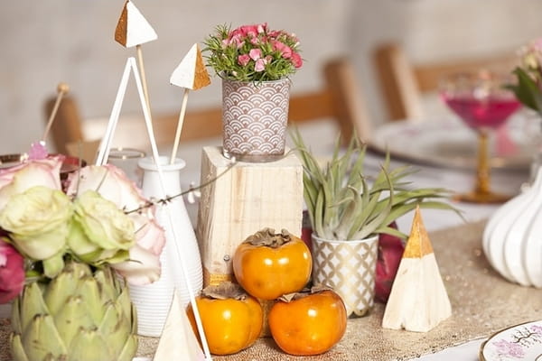 Small plant pot on wedding table