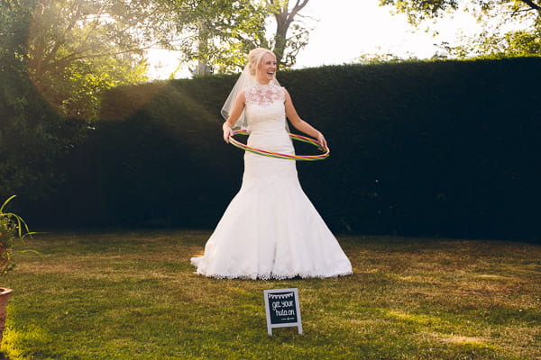 Bride with hula hoop