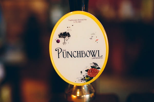 The Punchbowl label on beer pump