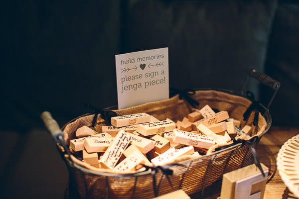 Jenga pieces for wedding messages