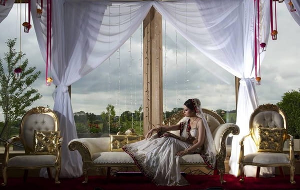 Inidan bride on chaise longue - More Weddings