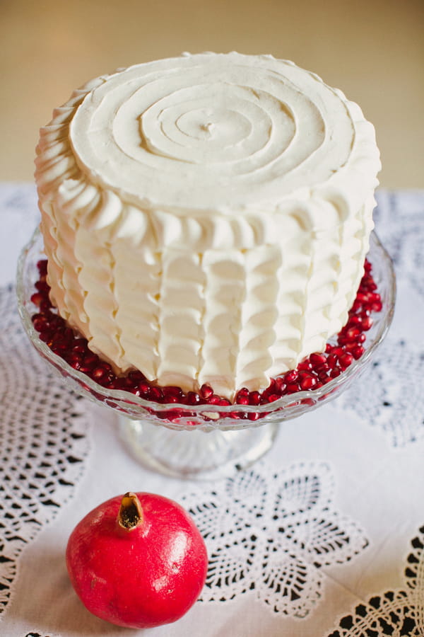 White iced cake