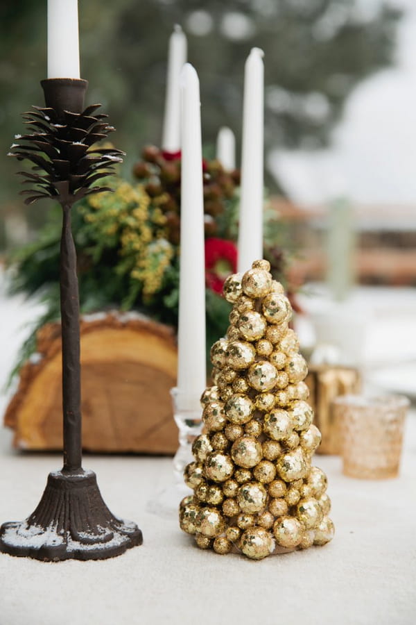 Gold ball table decoration
