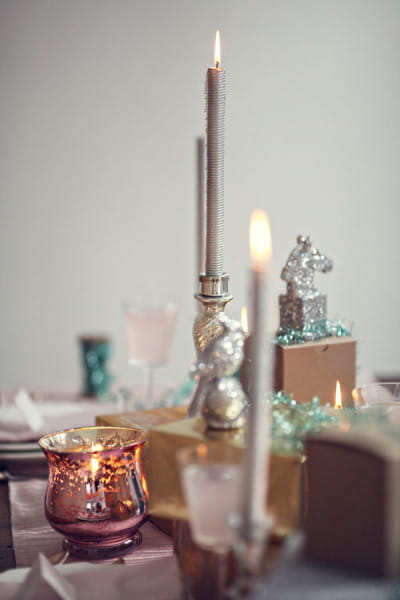 Candles on wedding table