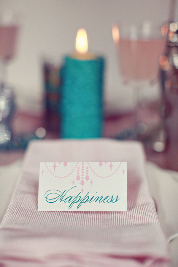 Happiness wedding place card