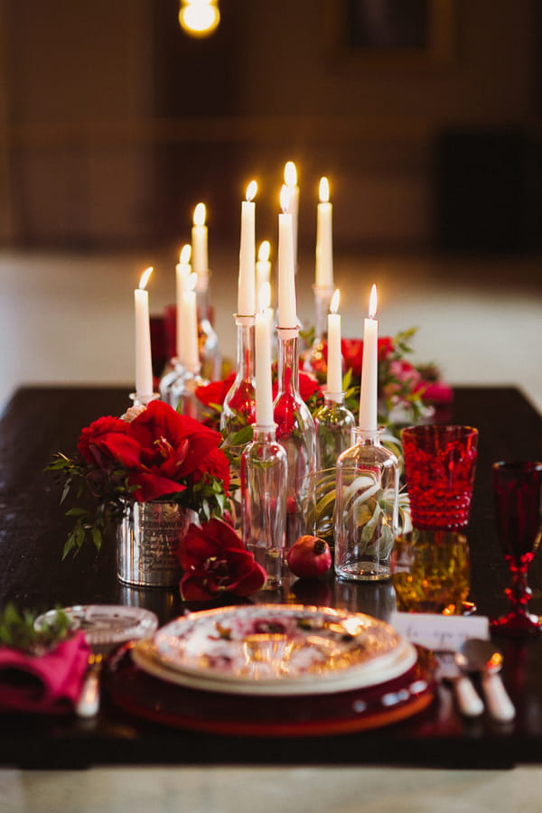 Candle wedding table centrepiece
