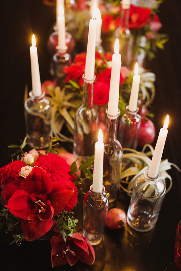 Candles on wedding table