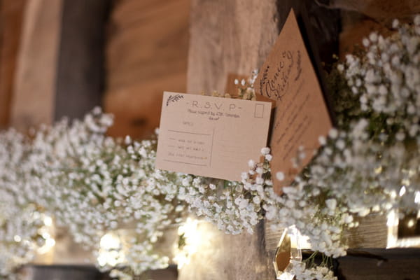 RSVP cards and flowers