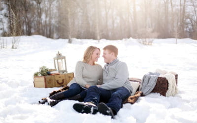 A Snowy Picnic Engagement Shoot