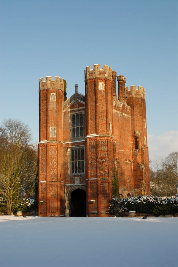 Leez Priory Tower in Snow