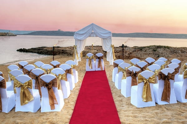 Ceremony Seating at Paradise Bay Beach Wedding Location in Malta