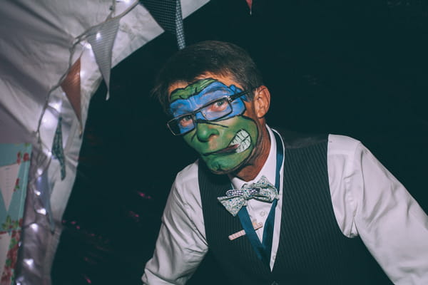 Man with face painted
