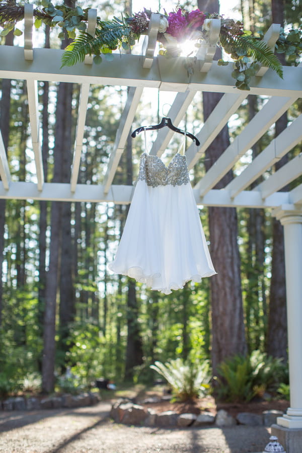 Dress hanging from beam