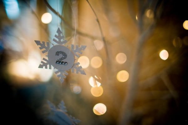 Snowflake with number two written on