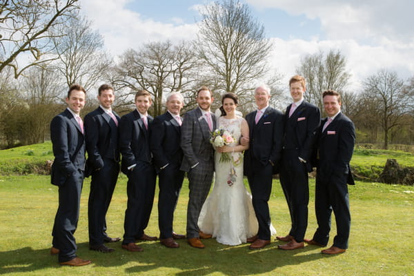 Bride, groom and groomsmen