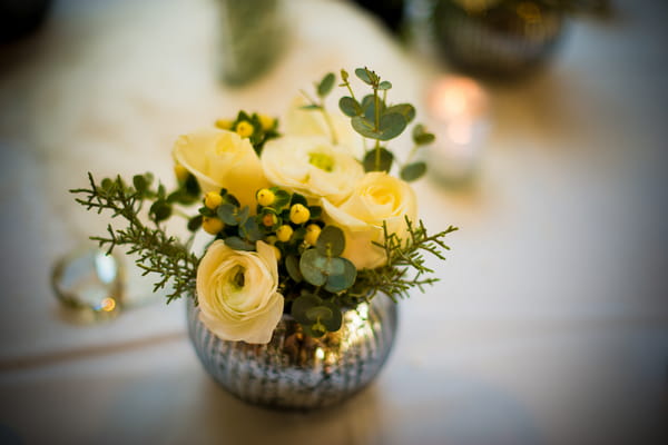 Small floral wedding table display