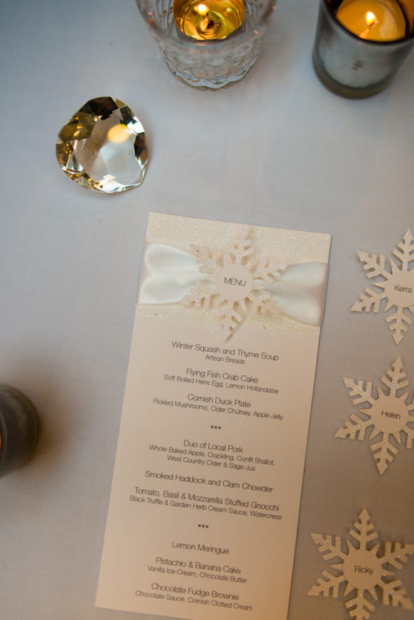 Winter wedding menu