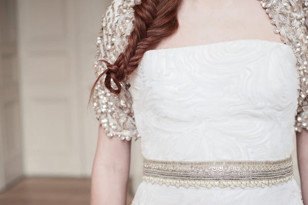 Belt on bride's dress