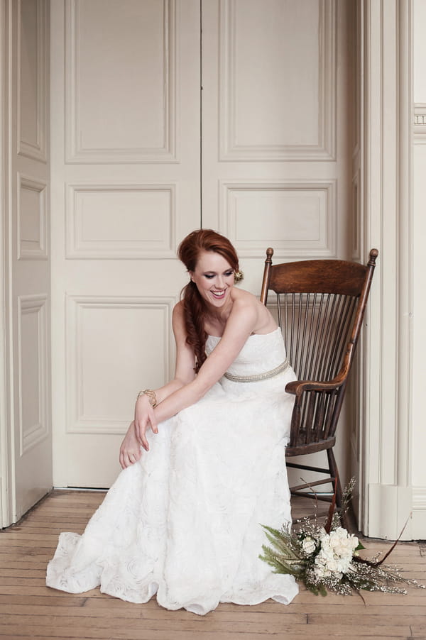 Bride sitting on chair