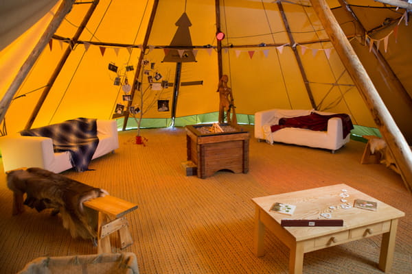 Lounge area in tipi