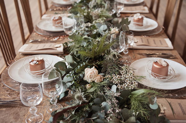 Large foliage wedding table centrepiece