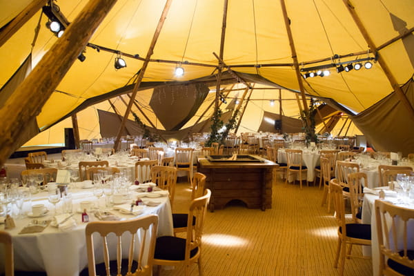 Wedding tables in tipi