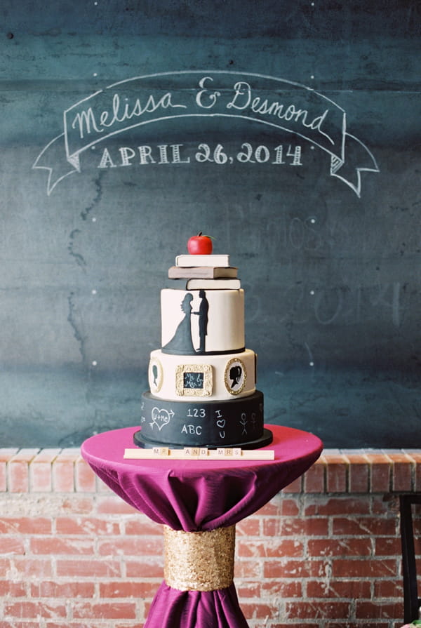 School themed wedding cake