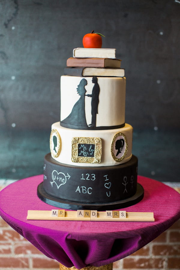 School themed wedding cake