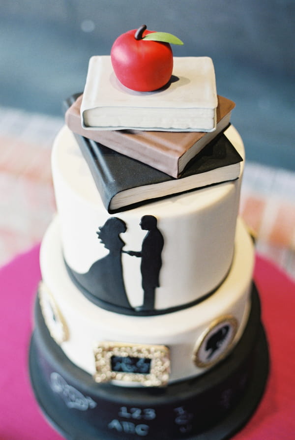 School themed wedding cake